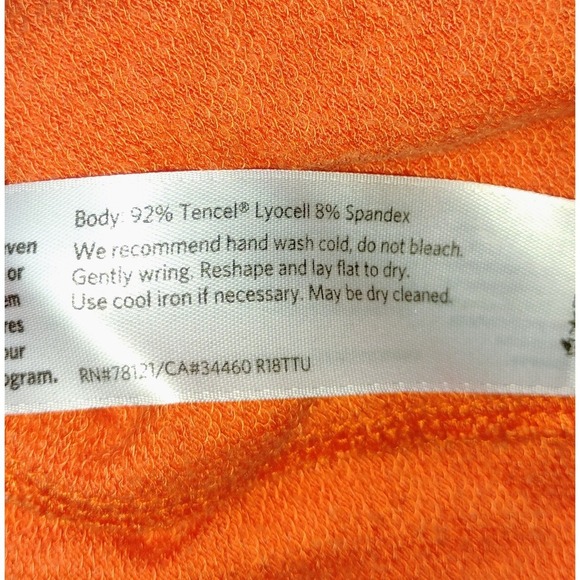 EILEEN FISHER Bright Orange Boxy Pocket Tee | Tencel Blend | Size M - Picture 2 of 6